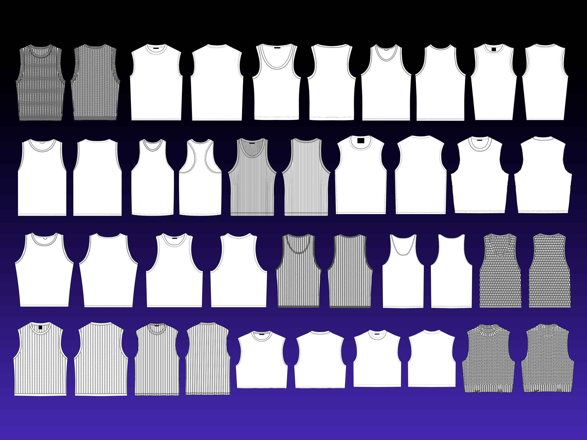 Tank tops vector mockups