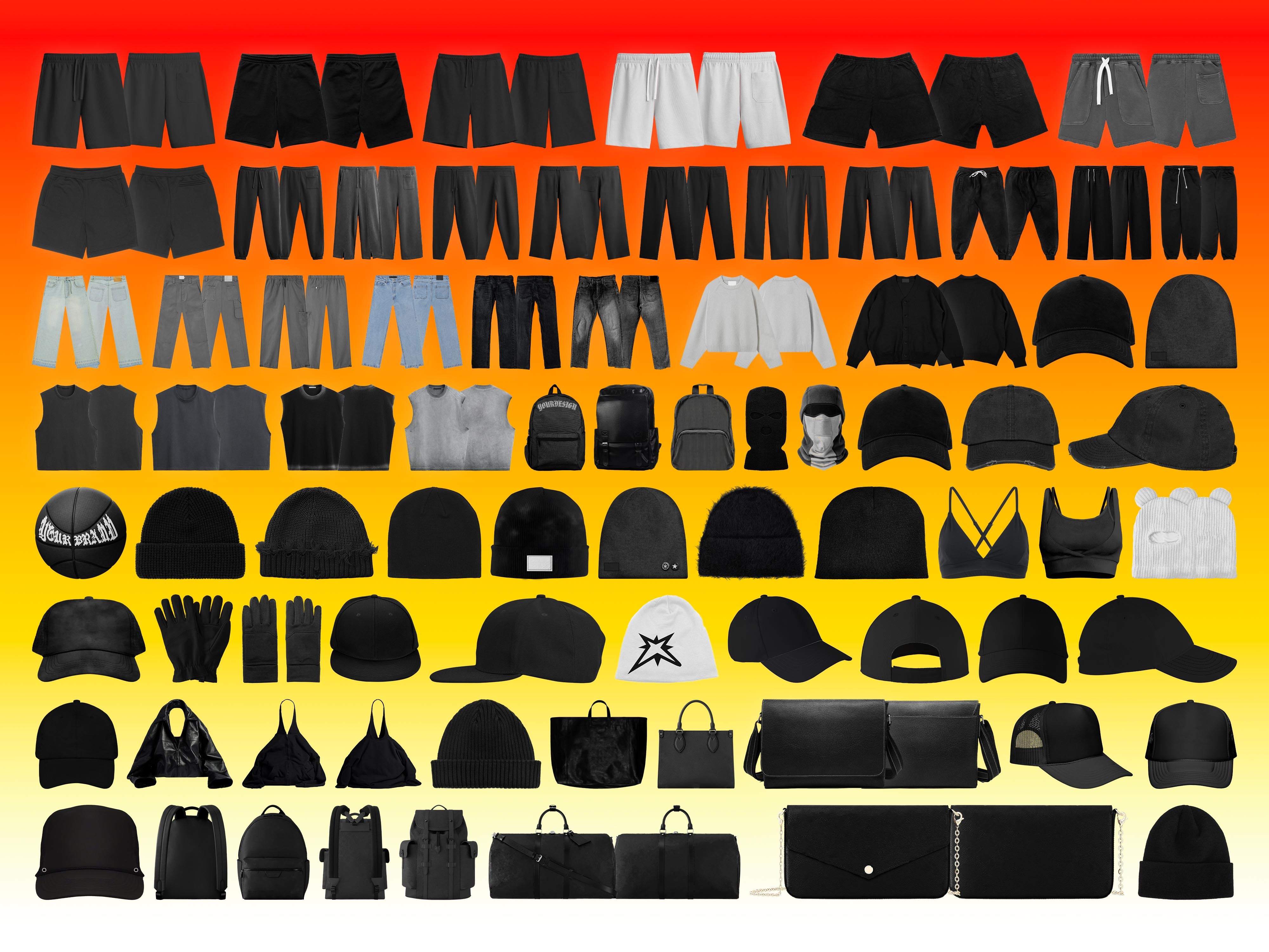 clothing accessories mockups