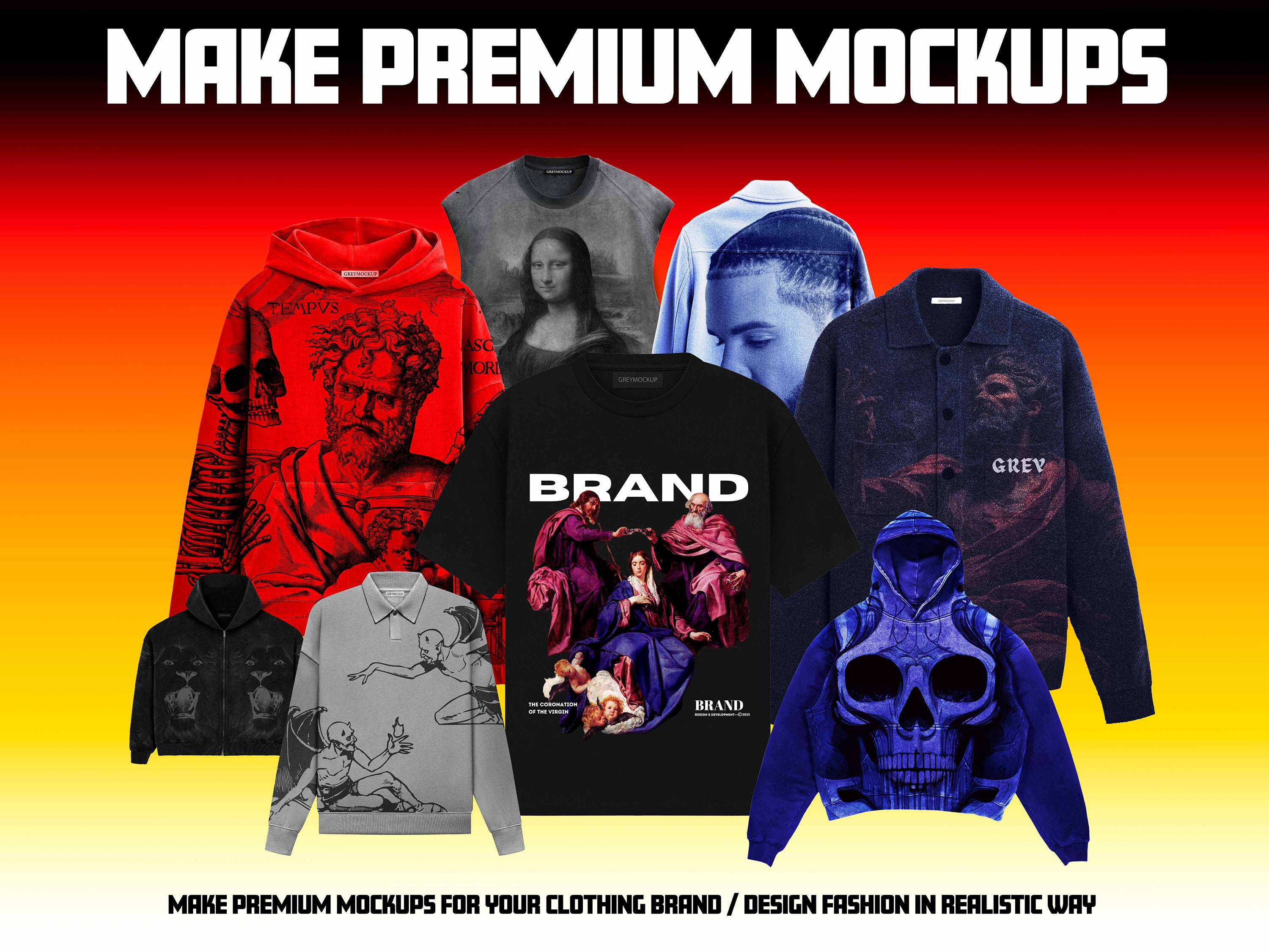 Premium streetwear clothing mockups by OXYGENGREY 