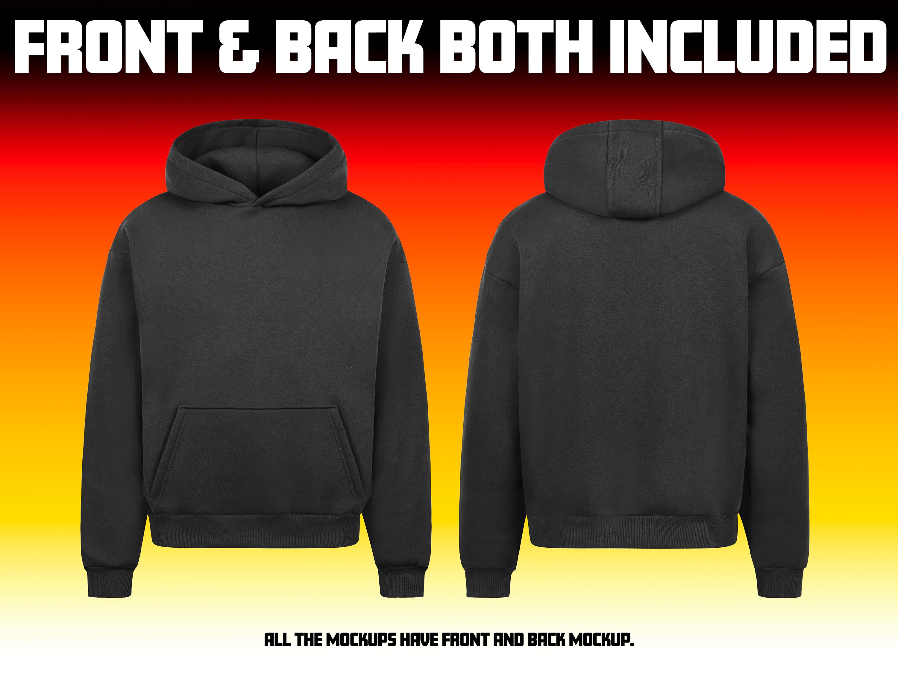 OXYGENGREY clothing mockups with front and back views 