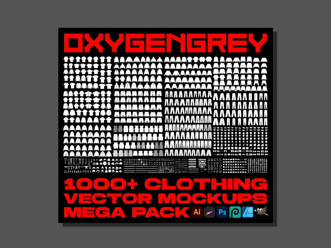 streetwear clothing brand mockups mega pack