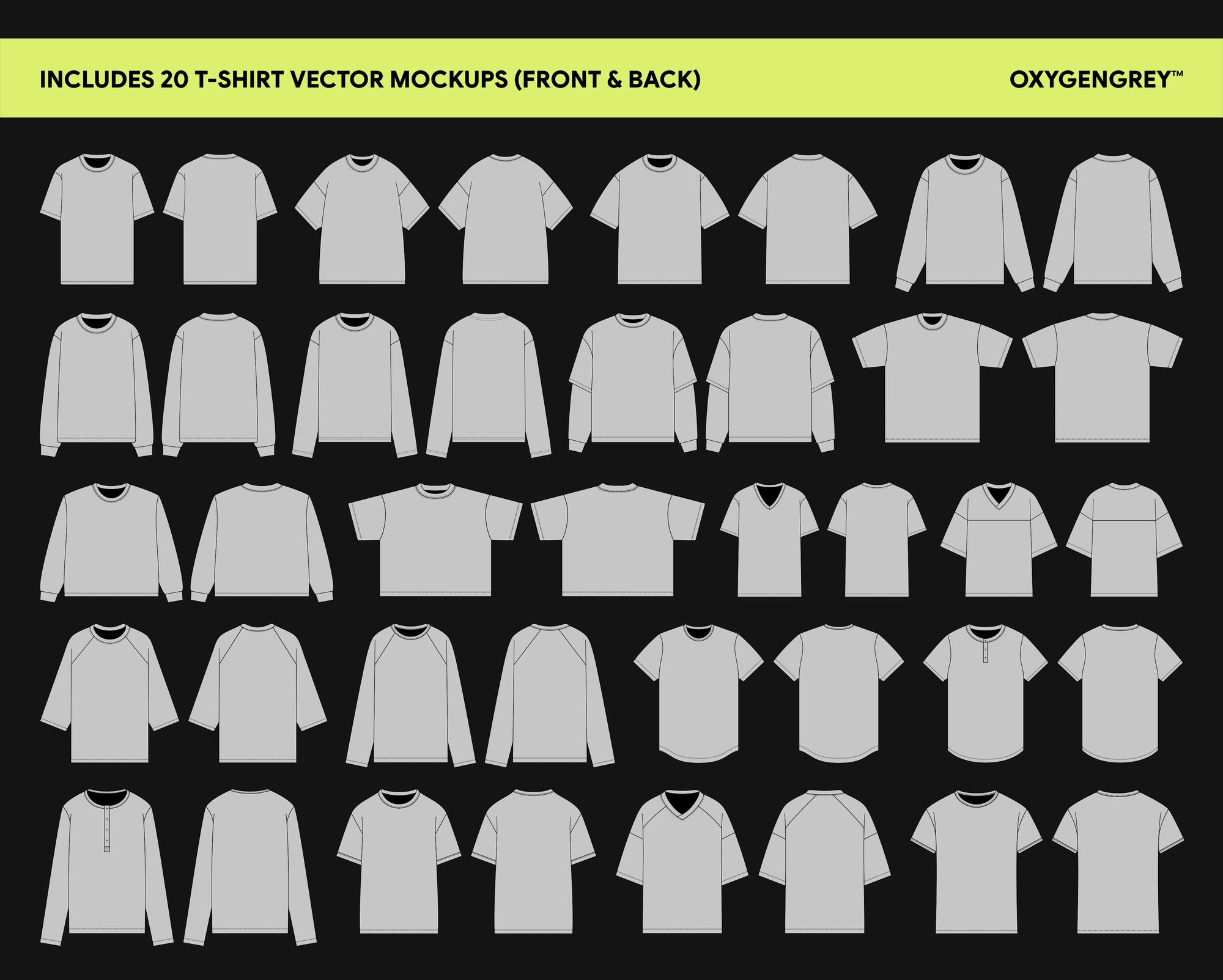 T-Shirt Vector Mockups (Vol.1)