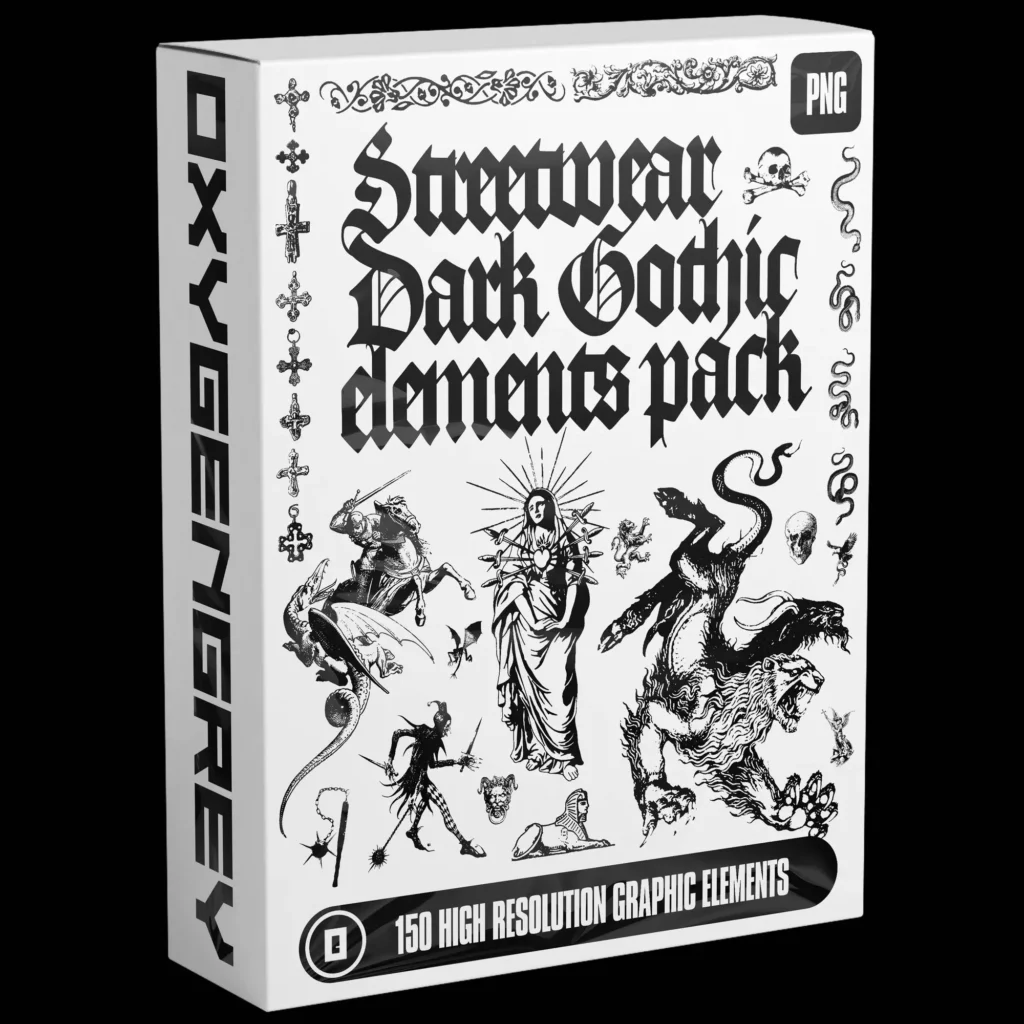 streetwear dark gothic elements pack oxygengrey