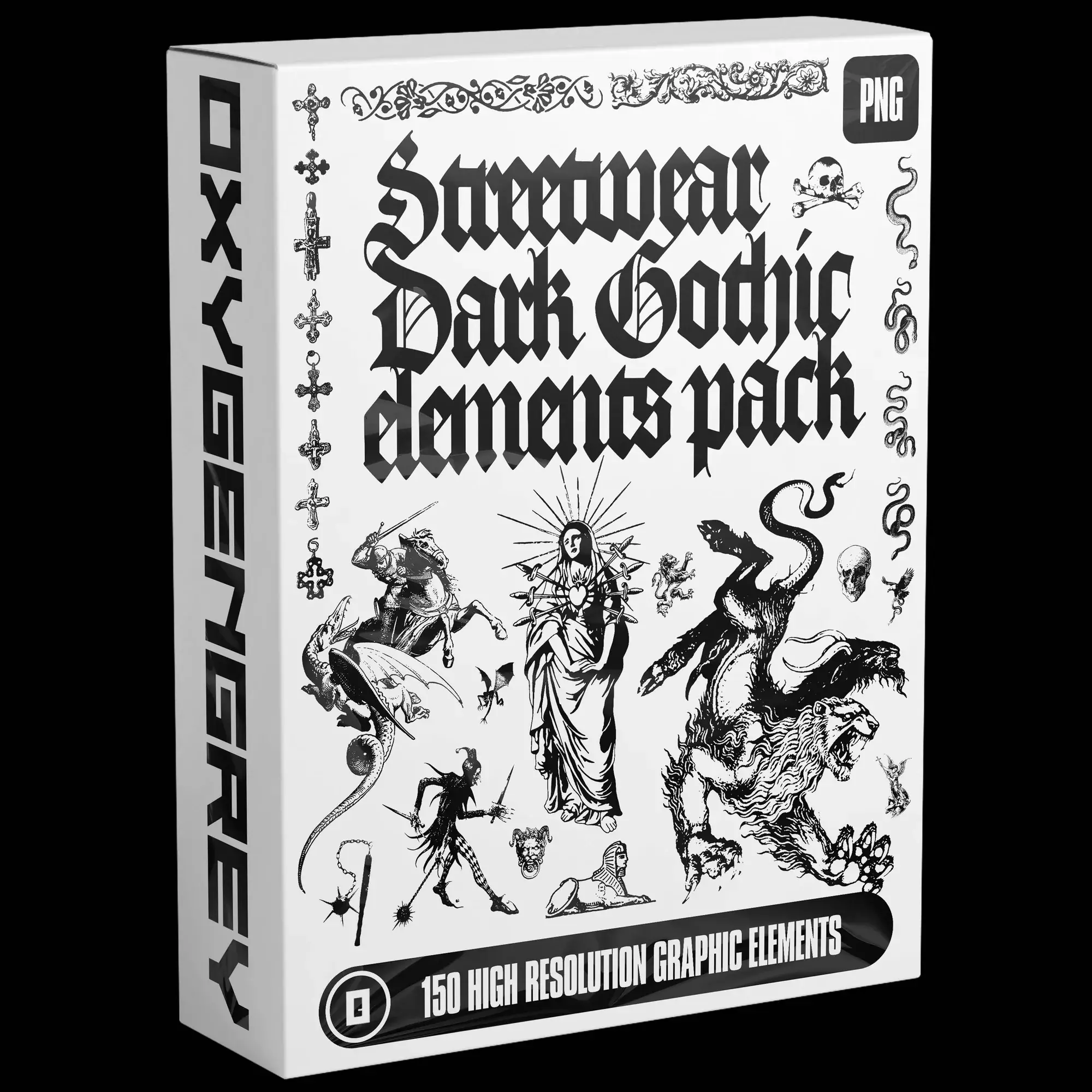streetwear dark gothic elements pack oxygengrey